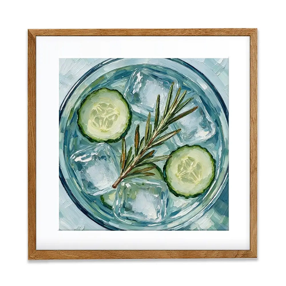 Cucumber And Rosemary Gin And Tonic Cocktail Square Framed Art Print Cucumber And Rosemary Gin And Tonic Cocktail Square Framed Art Print wall art product David Alexander Elder