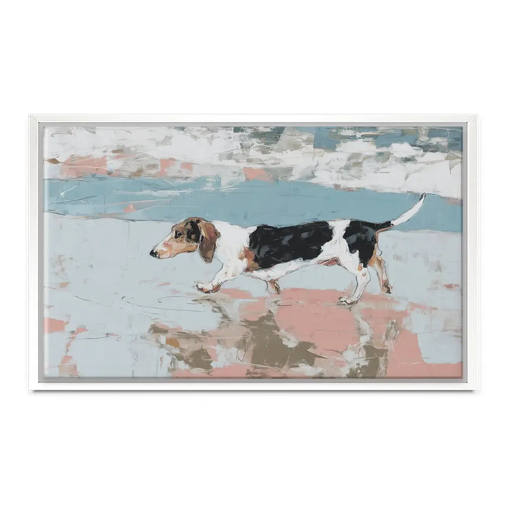 Dachshund At The Beach Canvas Print Dachshund At The Beach Canvas Print wall art product Chromatic Storm Studio