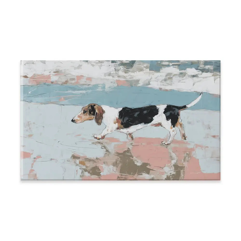 Dachshund At The Beach Canvas Print Dachshund At The Beach Canvas Print wall art product Chromatic Storm Studio