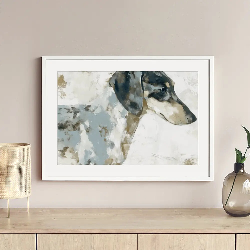 Dachshund In Painterly Profile Framed Art Print Dachshund In Painterly Profile Framed Art Print wall art product Chromatic Storm Studio