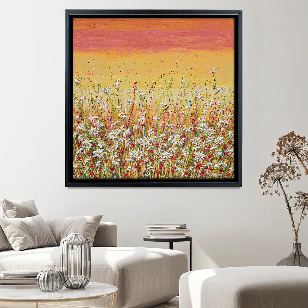 Daisies At Sunset Canvas Print Daisies At Sunset Canvas Print wall art product Olga Tkachyk