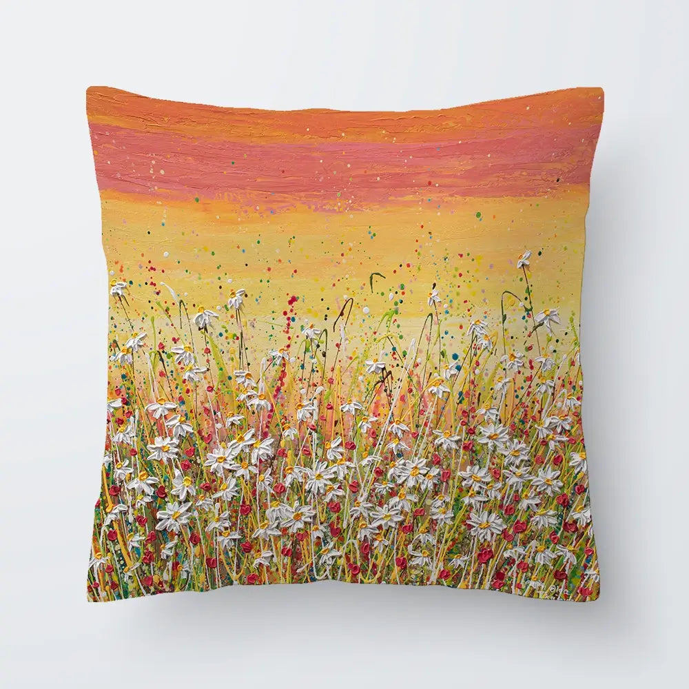 Daisies At Sunset Cushion Daisies At Sunset Cushion wall art product Olga Tkachyk