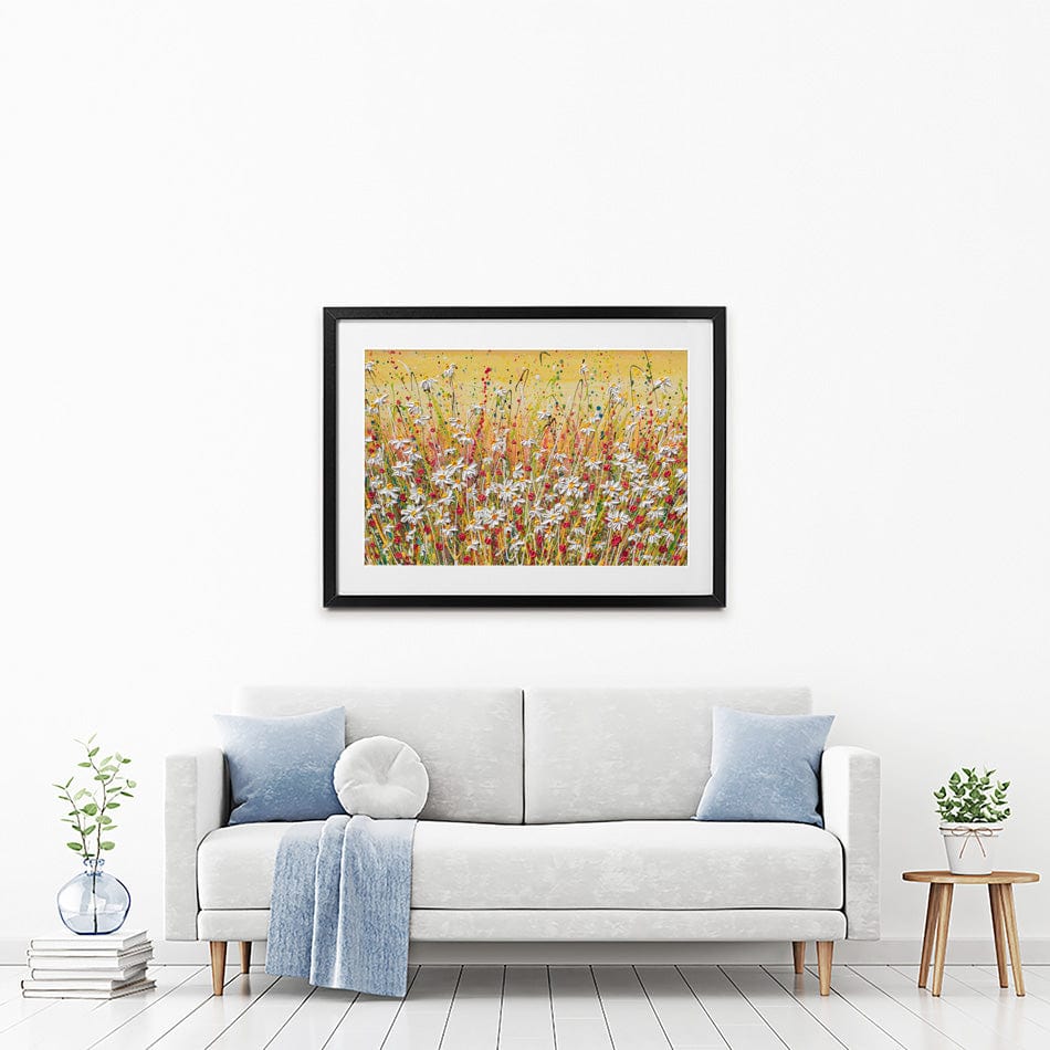 Daisies At Sunset Framed Art Print wall art product Olga Tkachyk