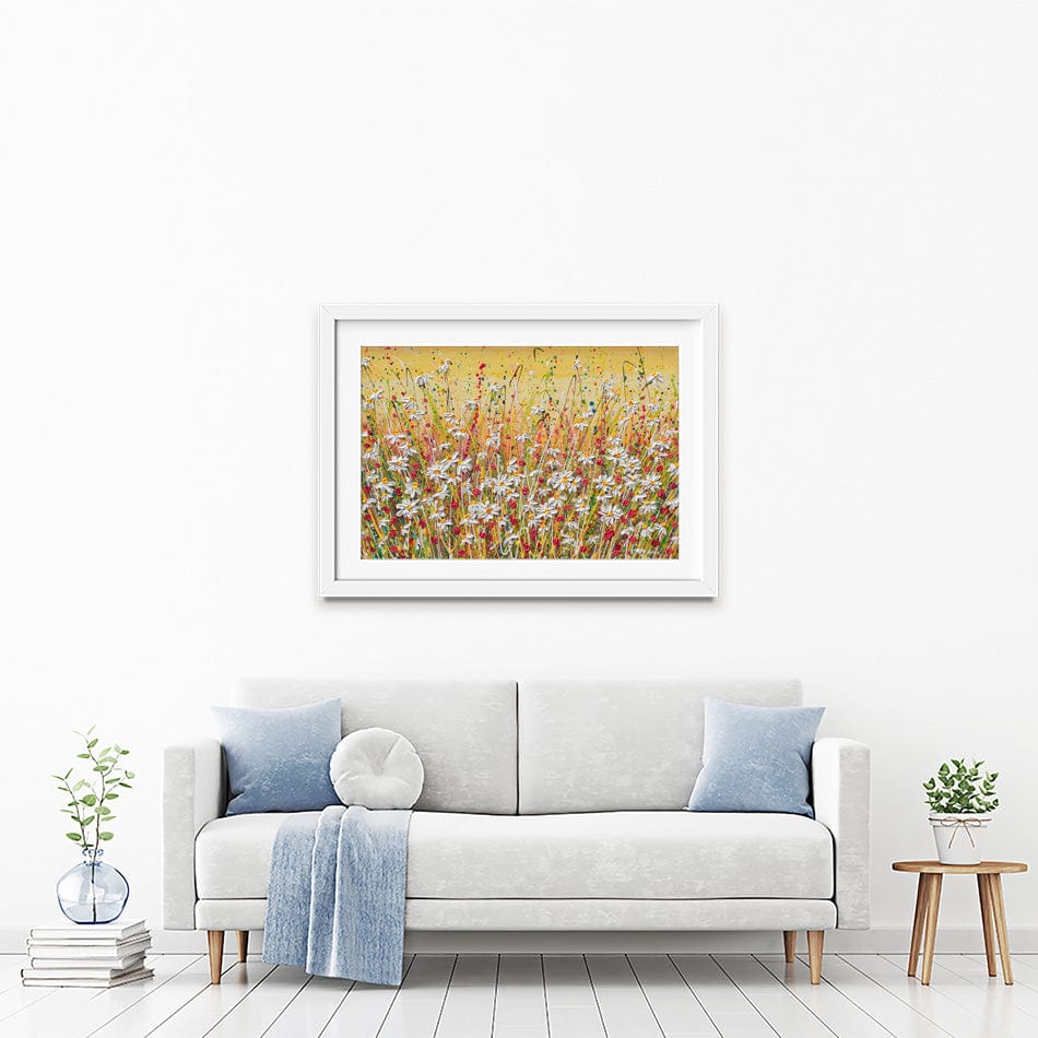 Daisies At Sunset Framed Art Print wall art product Olga Tkachyk