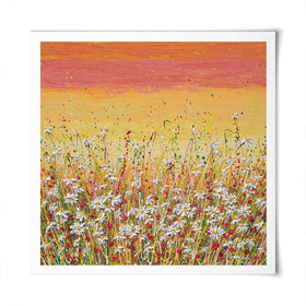 Daisies At Sunset Square Art Print Daisies At Sunset Square Art Print wall art product Art Print Shop