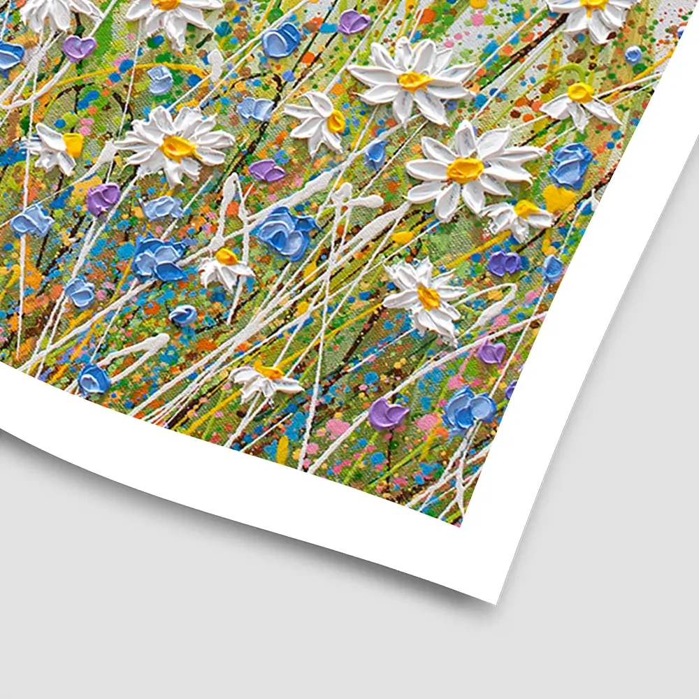 Daisies In July Square Art Print Daisies In July Square Art Print wall art product Olga Tkachyk