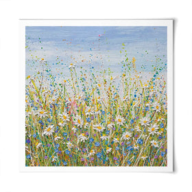 Daisies In July Square Art Print Daisies In July Square Art Print wall art product Olga Tkachyk