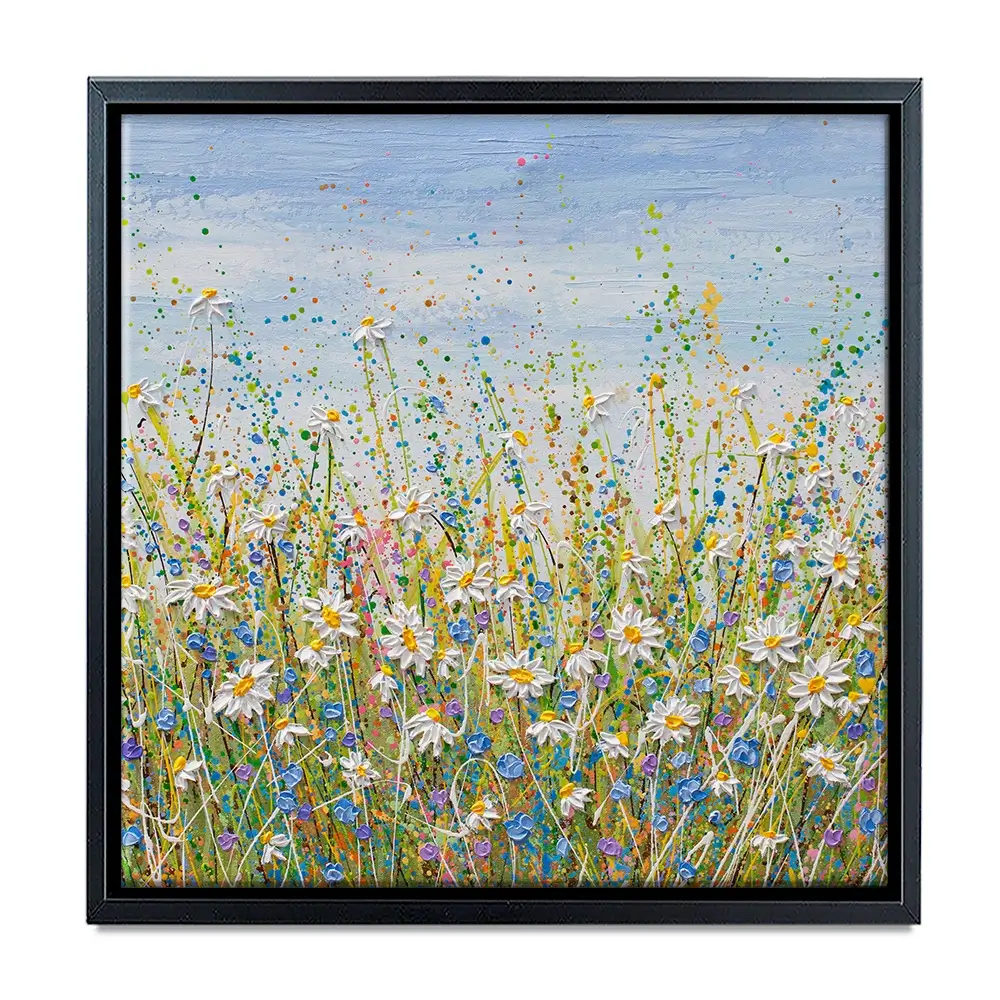 Daisies In July Square Canvas Print Daisies In July Square Canvas Print wall art product Olga Tkachyk