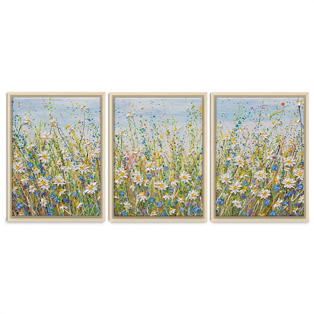 Daisies In July Trio Canvas Print Daisies In July Trio Canvas Print wall art product Olga Tkachyk