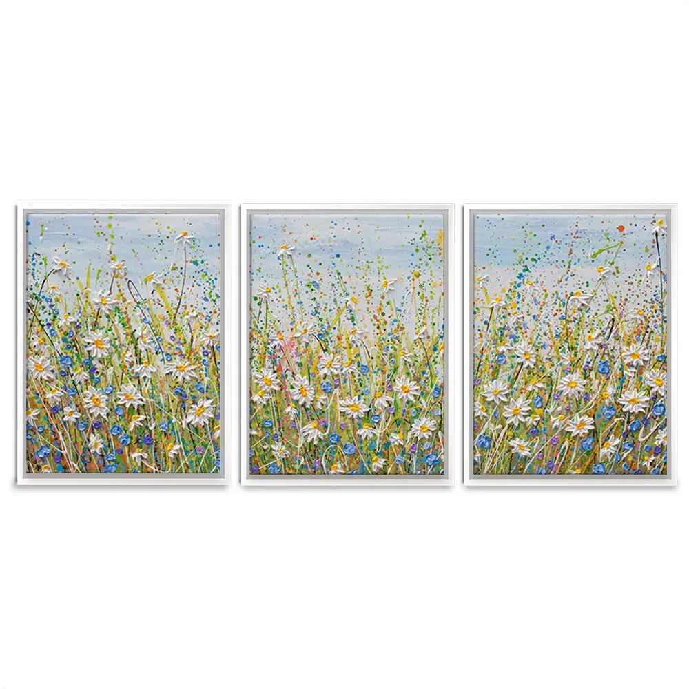 Daisies In July Trio Canvas Print Daisies In July Trio Canvas Print wall art product Olga Tkachyk