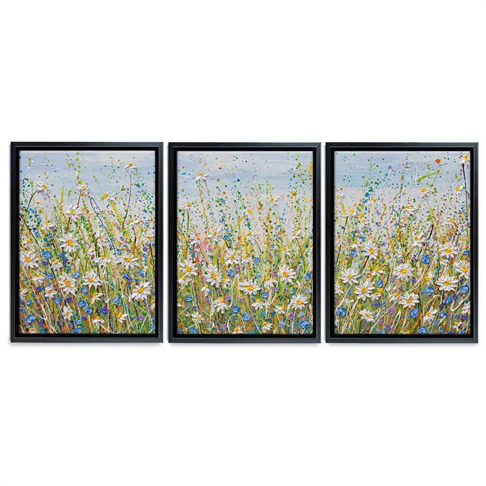 Daisies In July Trio Canvas Print Daisies In July Trio Canvas Print wall art product Olga Tkachyk