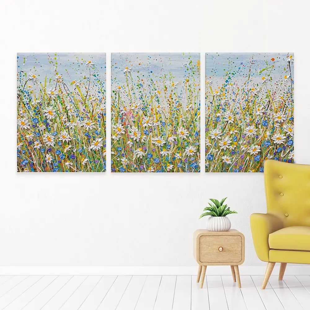 Daisies In July Trio Canvas Print Daisies In July Trio Canvas Print wall art product Olga Tkachyk