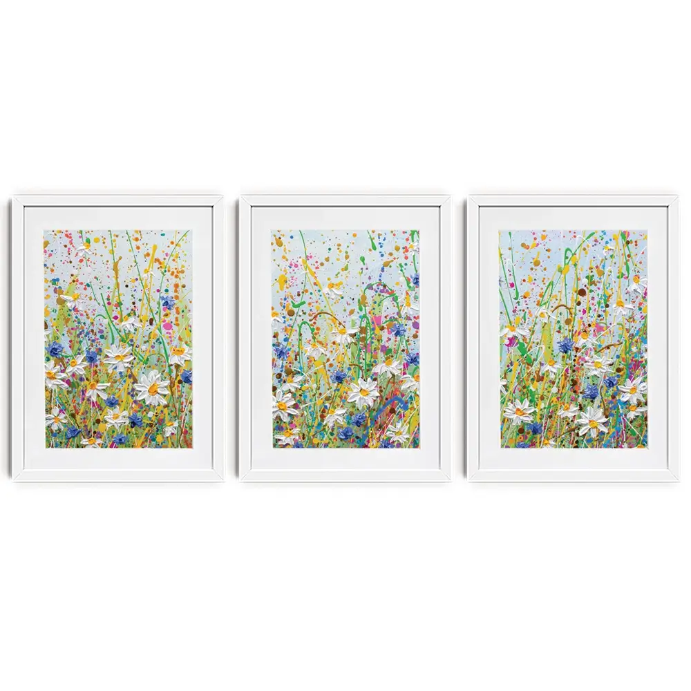 Daisy Splash Framed Art Print Trio Daisy Splash Framed Art Print Trio wall art product Olga Tkachyk