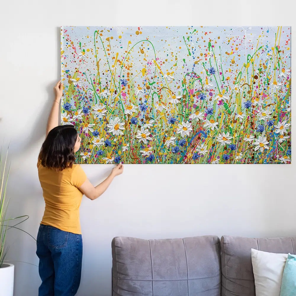 Daisy Splash Oversized Canvas Print Daisy Splash Oversized Canvas Print wall art product Olga Tkachyk