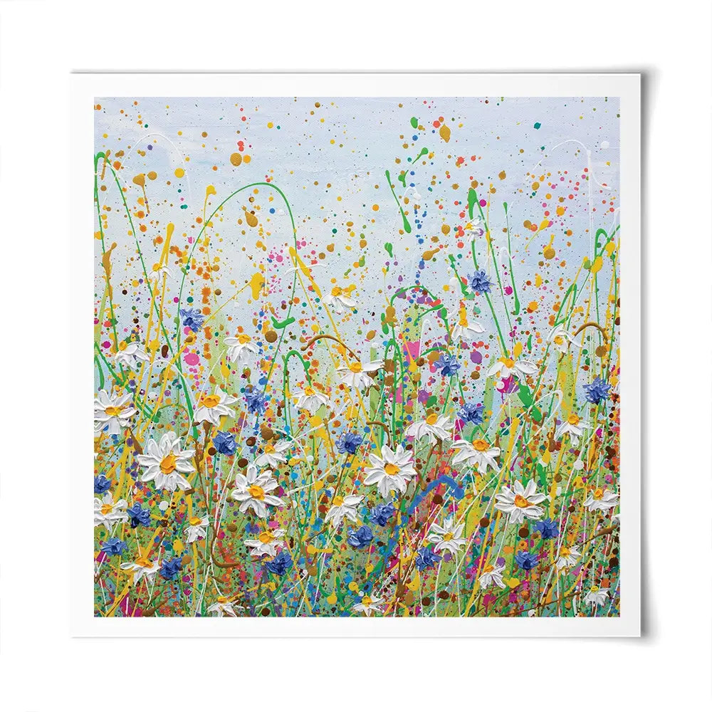 Daisy Splash Square Art Print Daisy Splash Square Art Print wall art product Olga Tkachyk