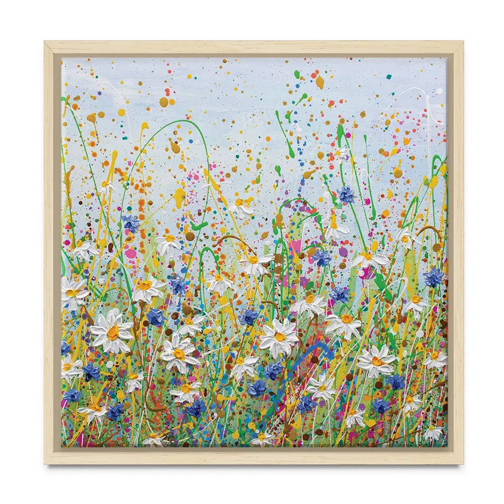 Daisy Splash Square Canvas Print Daisy Splash Square Canvas Print | Daisy Splash Square Artwork wall art product Olga Tkachyk