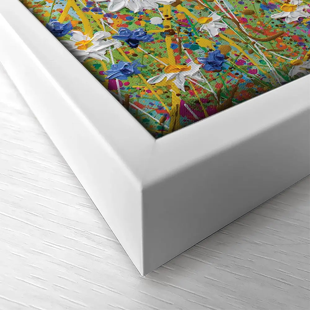 Daisy Splash Square Canvas Print Daisy Splash Square Canvas Print | Daisy Splash Square Artwork wall art product Olga Tkachyk