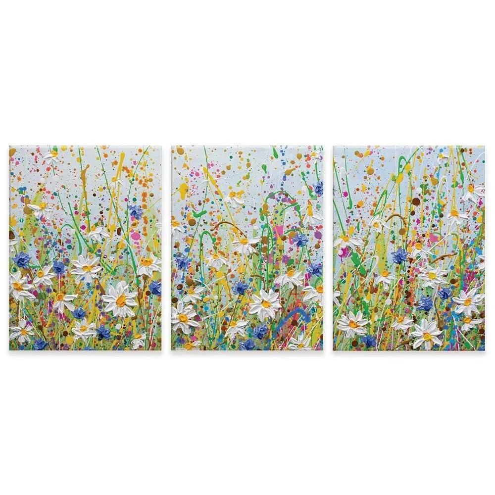 Daisy Splash Trio Canvas Print Daisy Splash Trio Canvas Print | Daisy Splash Trio Artwork | Daisy Art wall art product Olga Tkachyk