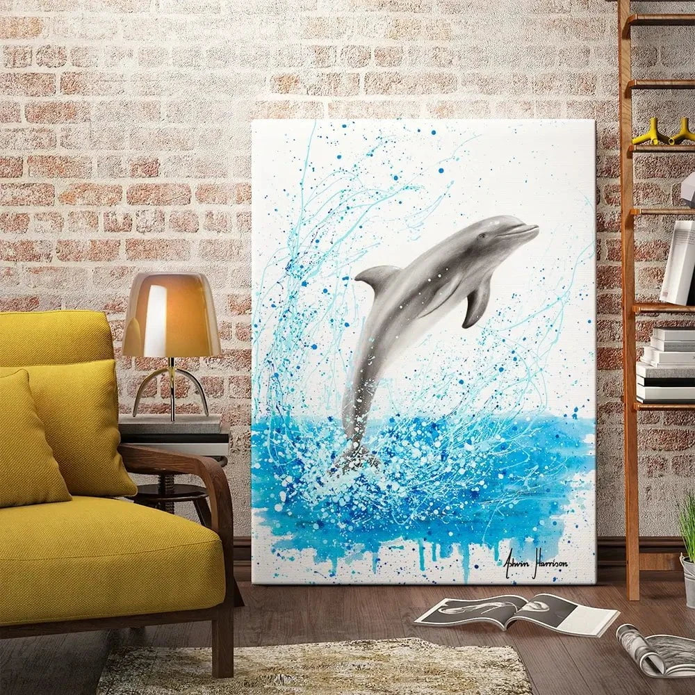Dancing Dolphin Canvas Print Dancing Dolphin Canvas Print wall art product Ashvin Harrison