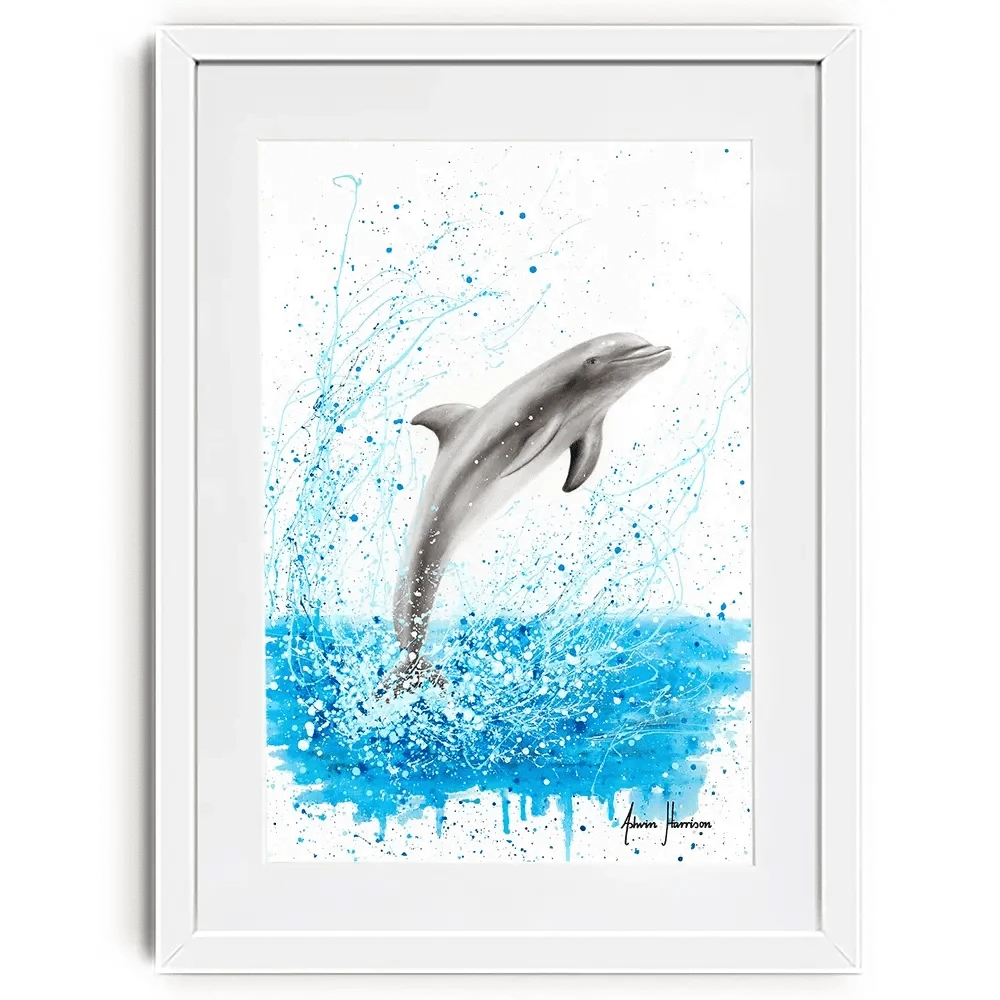 Dancing Dolphin Framed Art Print Dancing Dolphin Framed Art Print wall art product Ashvin Harrison