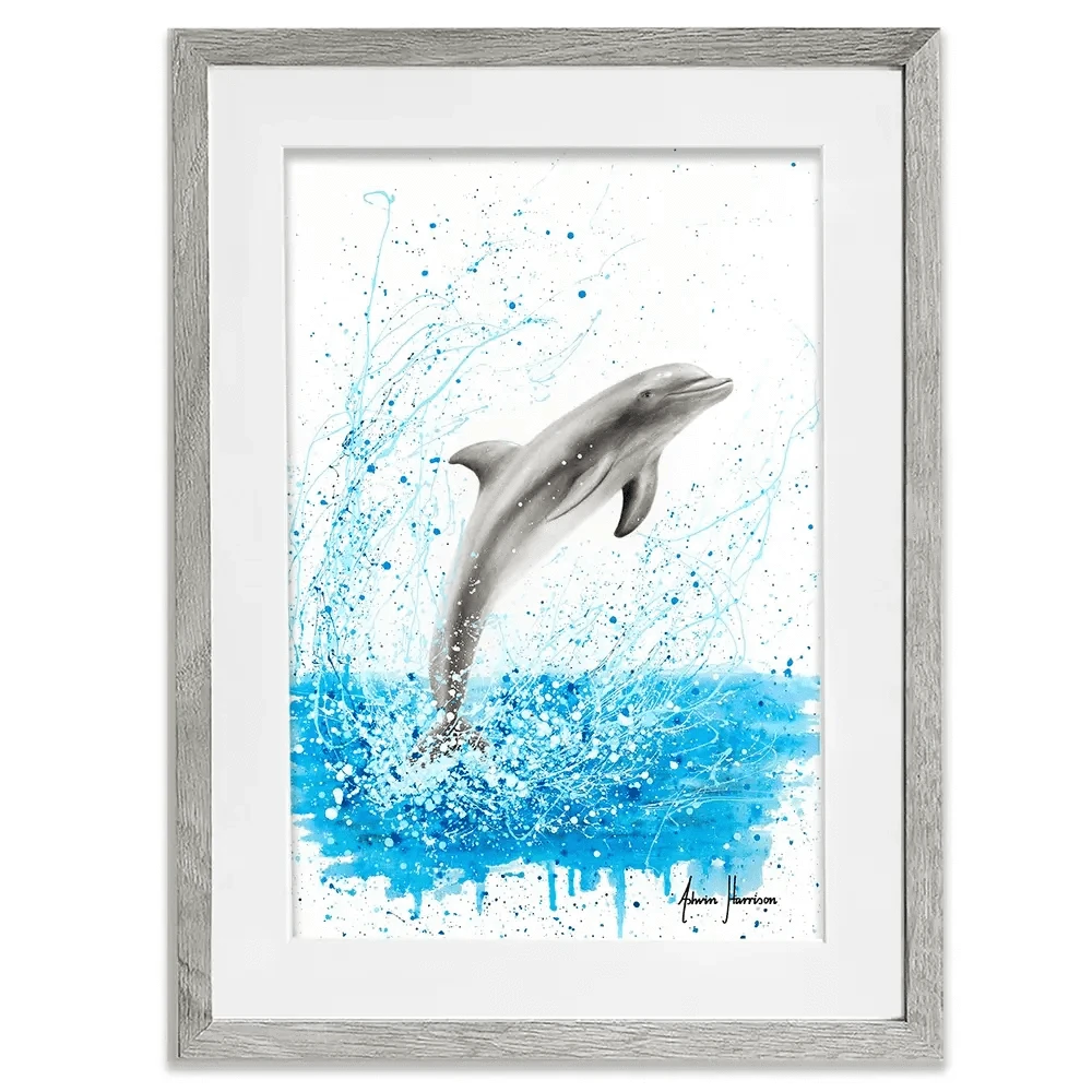 Dancing Dolphin Framed Art Print Dancing Dolphin Framed Art Print wall art product Ashvin Harrison