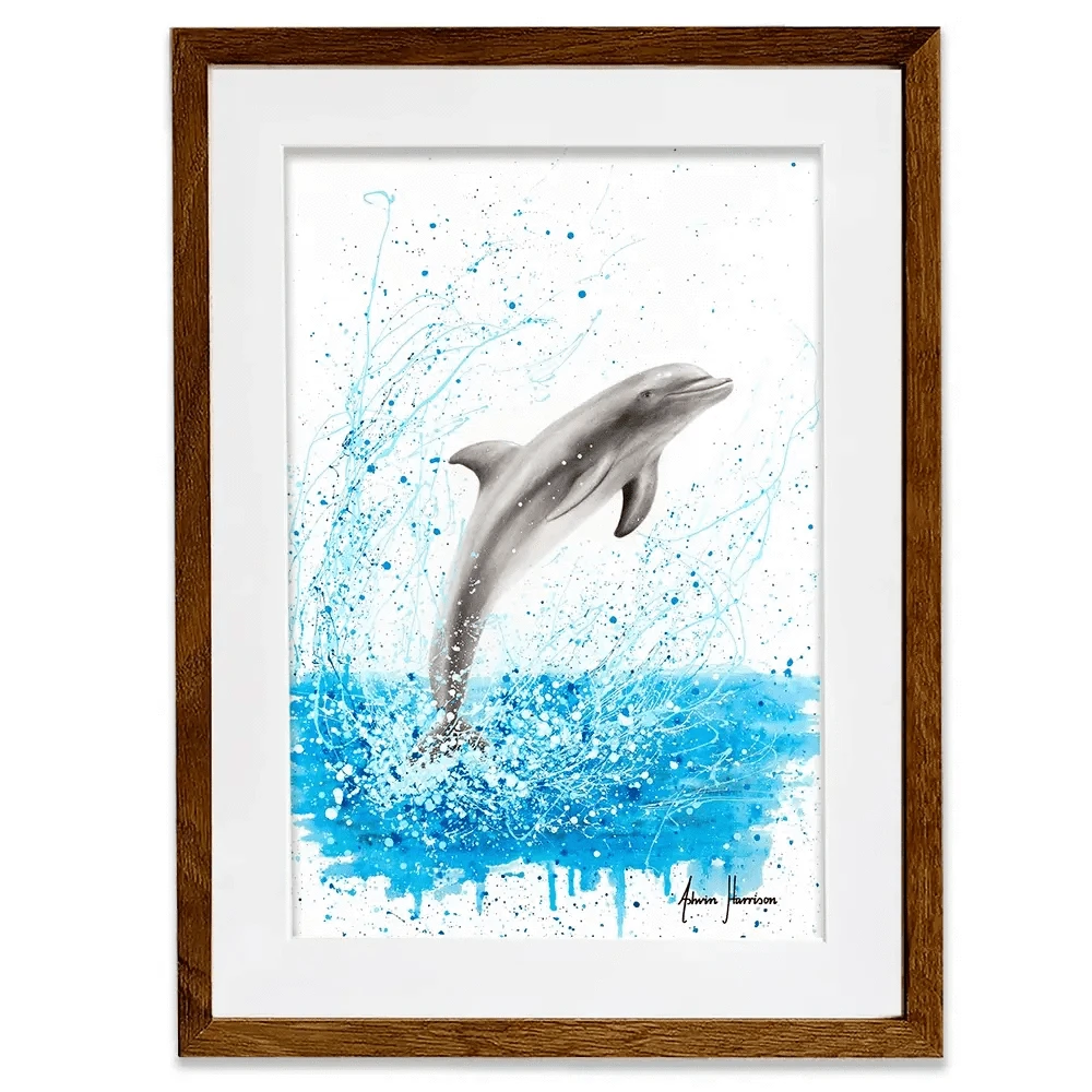 Dancing Dolphin Framed Art Print Dancing Dolphin Framed Art Print wall art product Ashvin Harrison