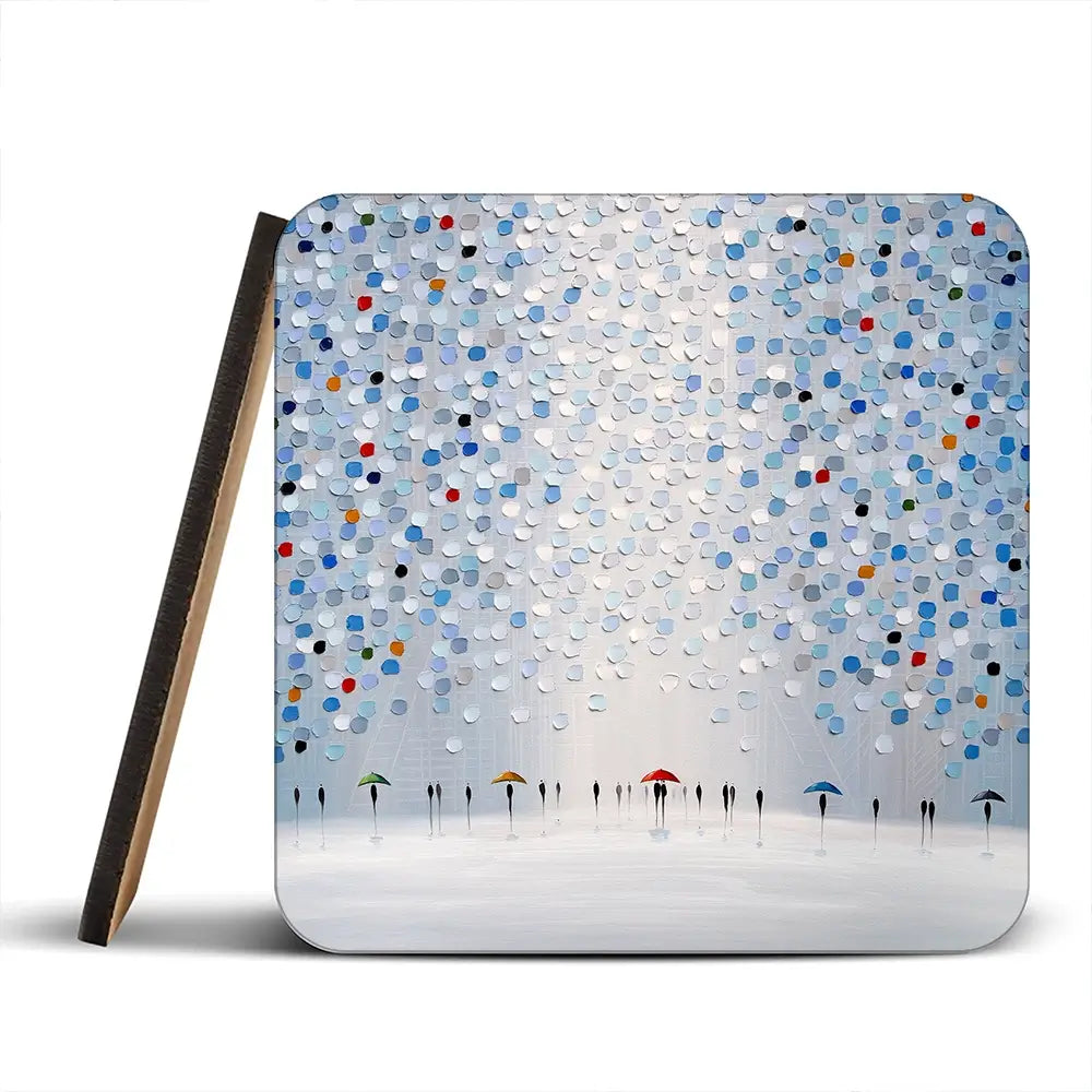 Dancing In The Pale Blue Rain Coaster Set Dancing In The Pale Blue Rain Coaster Set wall art product Ekaterina Ermilkina