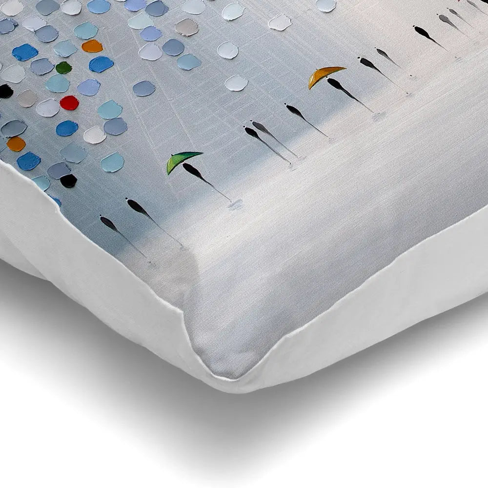 Dancing In The Pale Blue Rain Cushion Dancing In The Pale Blue Rain Cushion wall art product Ekaterina Ermilkina