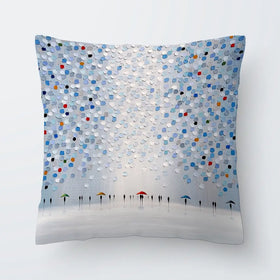 Dancing In The Pale Blue Rain Cushion Dancing In The Pale Blue Rain Cushion wall art product Ekaterina Ermilkina
