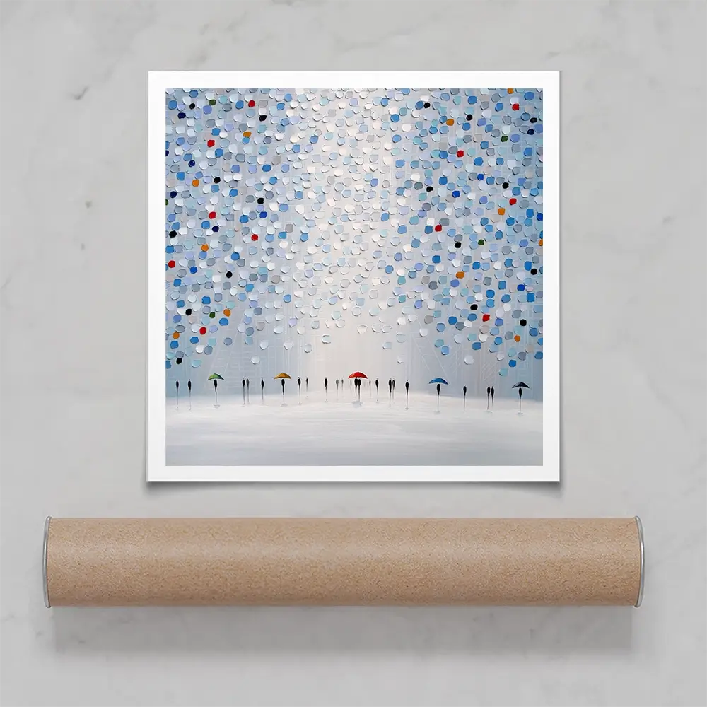 Dancing In The Pale Blue Rain Square Art Print Dancing In The Pale Blue Rain Square Art Print wall art product Ekaterina Ermilkina