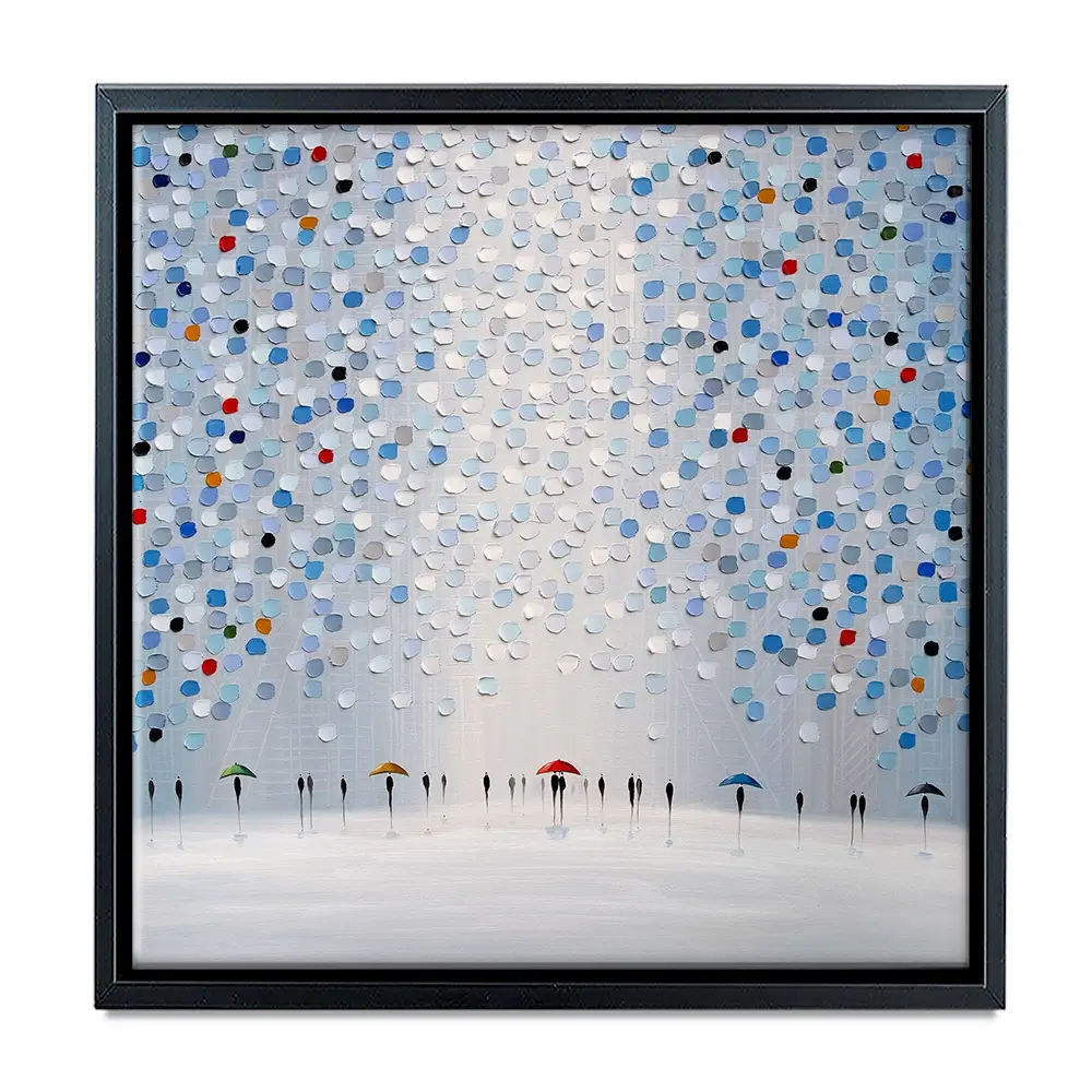 Dancing In The Pale Blue Rain Square Canvas Print Dancing In The Pale Blue Rain Square Canvas Print wall art product Ekaterina Ermilkina