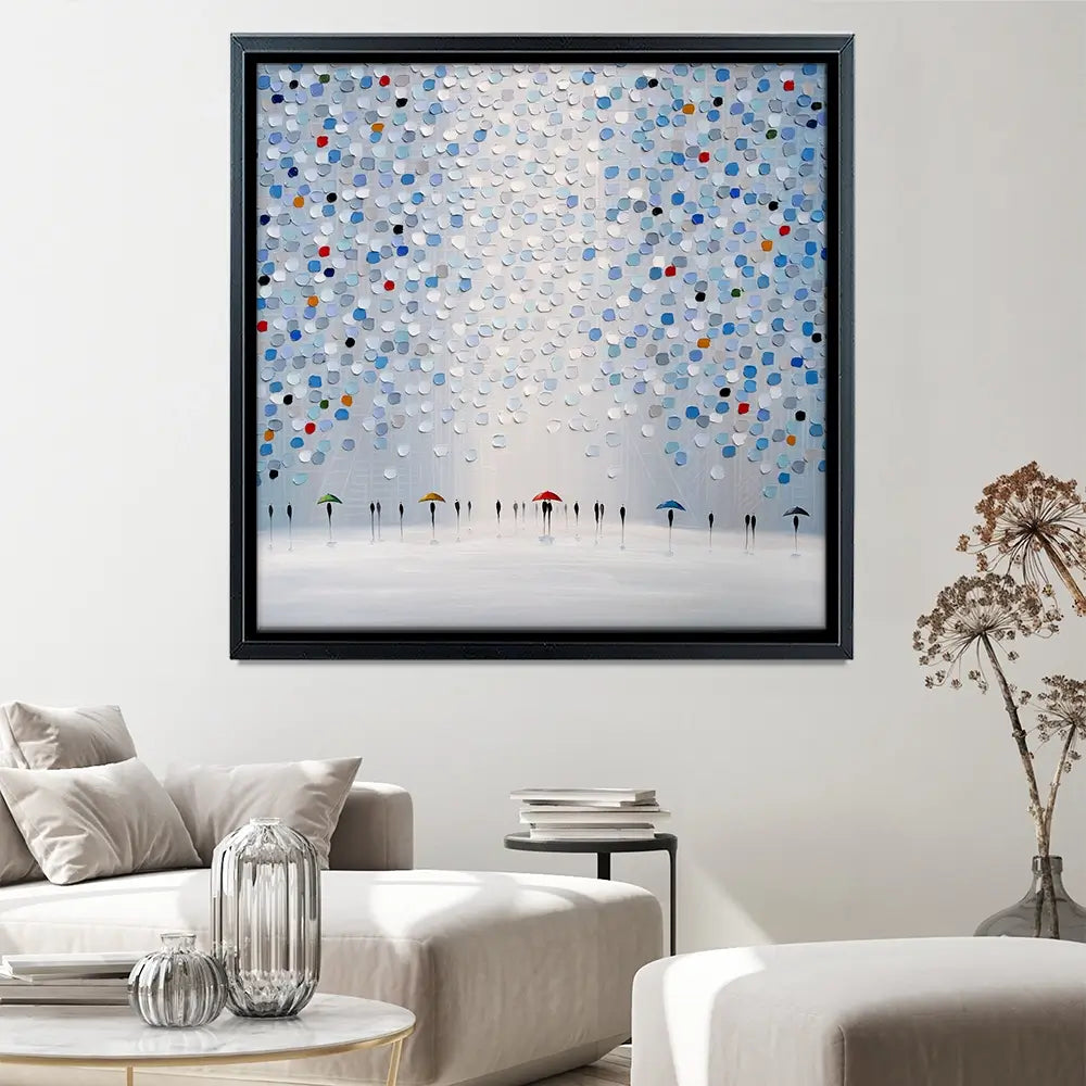 Dancing In The Pale Blue Rain Square Canvas Print Dancing In The Pale Blue Rain Square Canvas Print wall art product Ekaterina Ermilkina