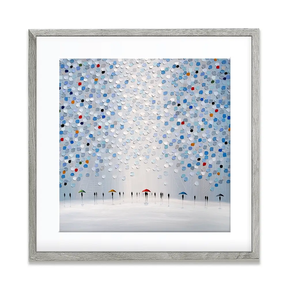Dancing In The Pale Blue Rain Square Framed Art Print Dancing In The Pale Blue Rain Square Framed Art Print wall art product Ekaterina Ermilkina