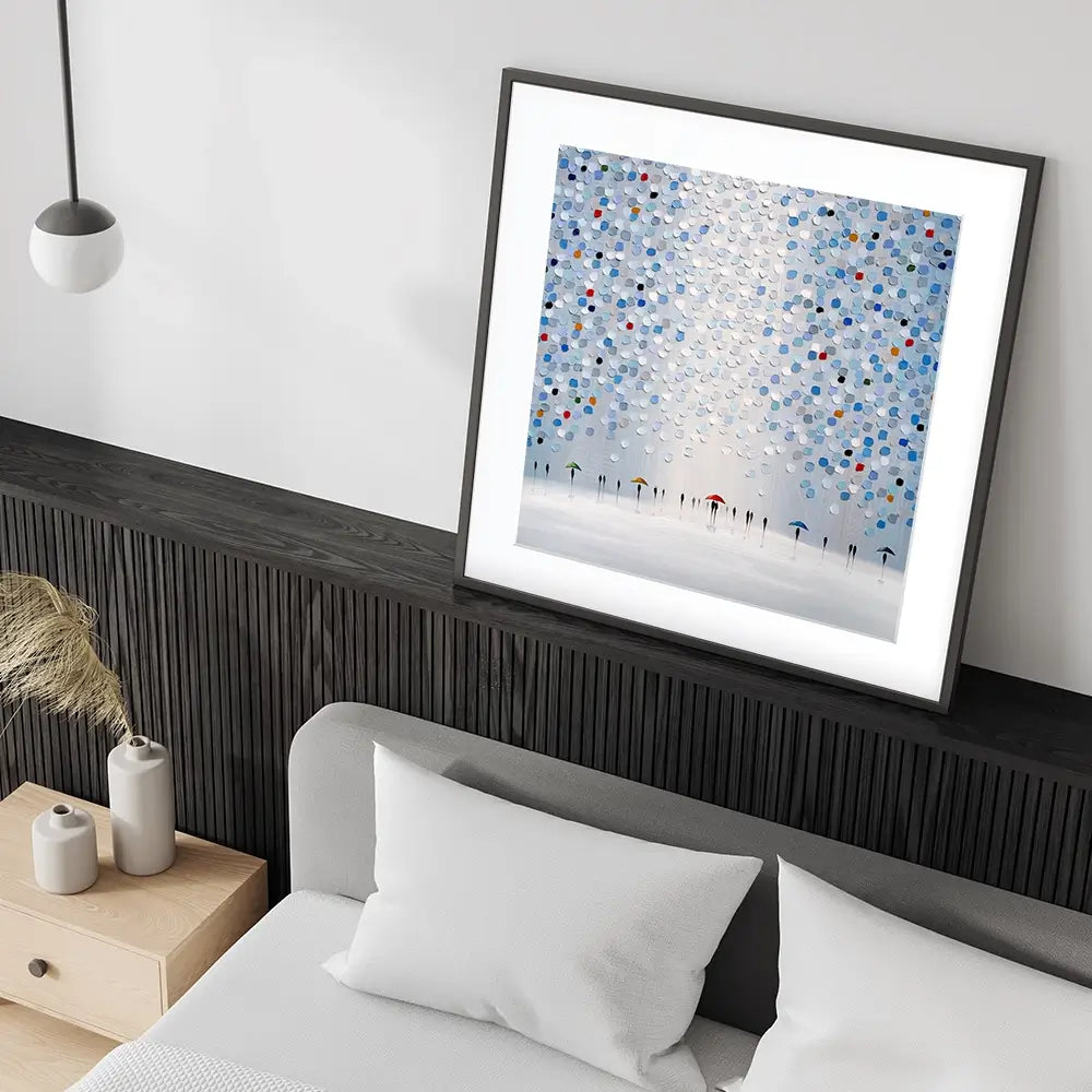 Dancing In The Pale Blue Rain Square Framed Art Print Dancing In The Pale Blue Rain Square Framed Art Print wall art product Ekaterina Ermilkina