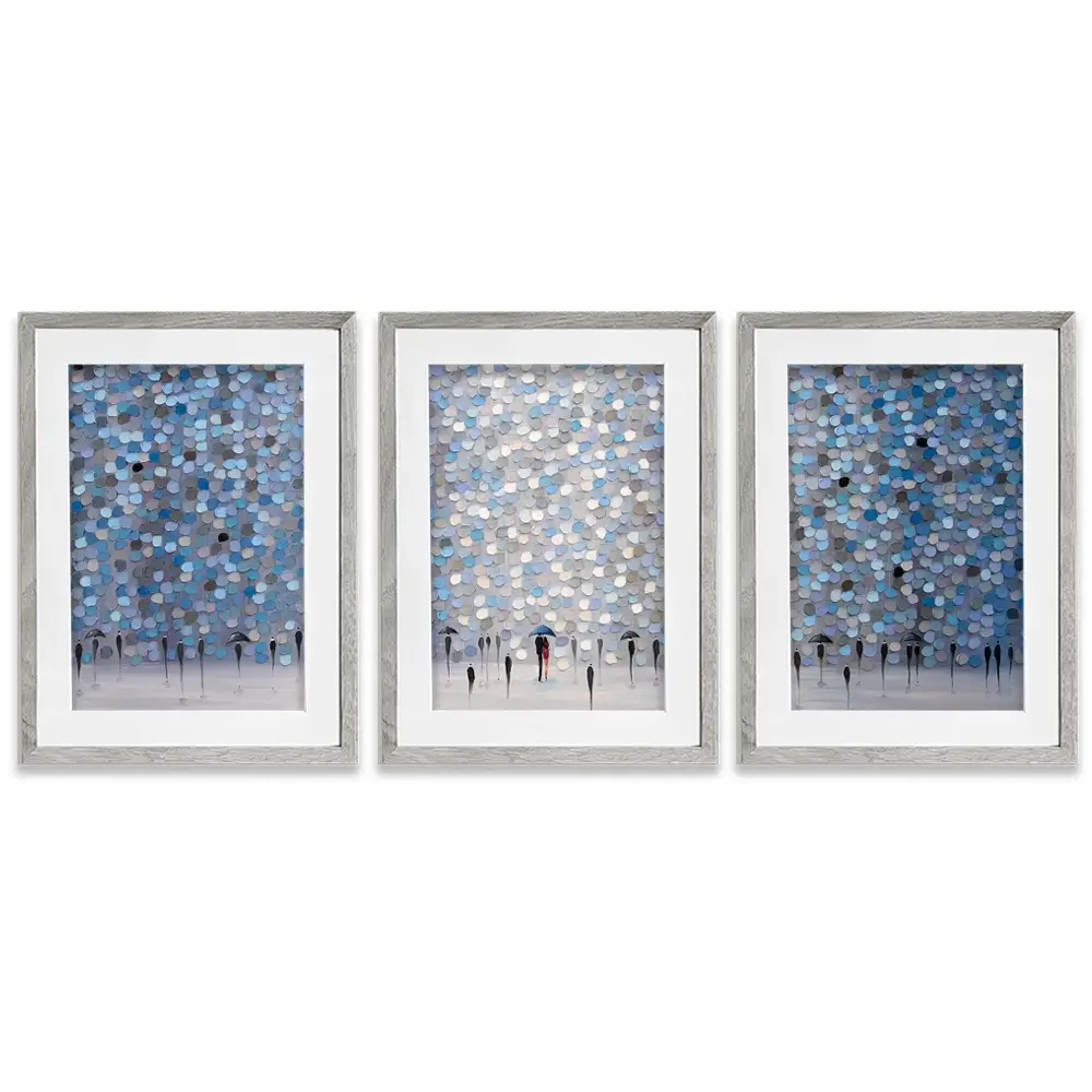 Dancing Rain Framed Art Print Trio Dancing Rain Framed Art Print Trio wall art product Ekaterina Ermilkina