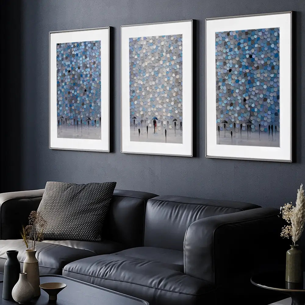 Dancing Rain Framed Art Print Trio Dancing Rain Framed Art Print Trio wall art product Ekaterina Ermilkina