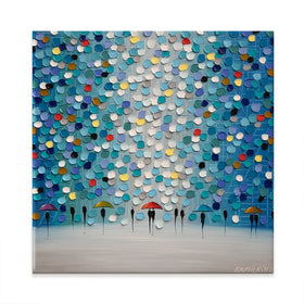 Dancing Umbrellas Square Canvas Print Dancing Umbrellas Square Canvas Print wall art product Ekaterina Ermilkina