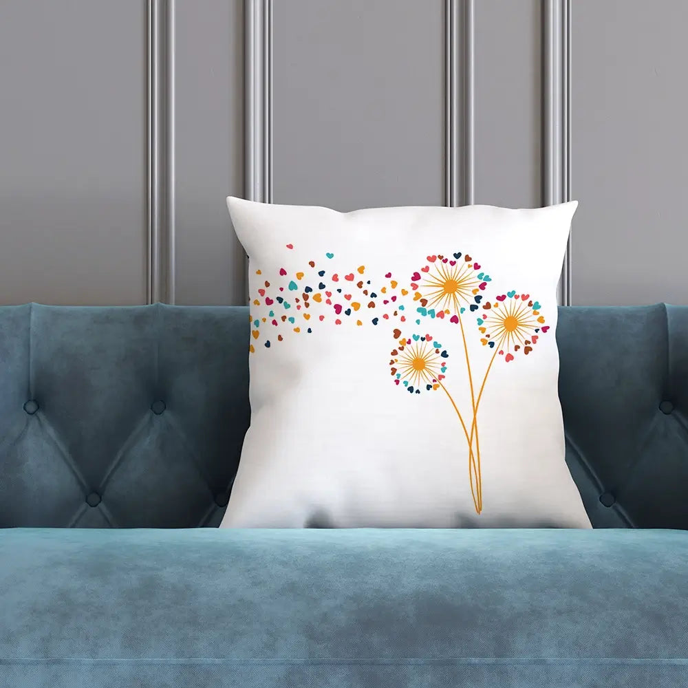 Dandelion Hearts Cushion Dandelion Hearts Cushion wall art product Art Print Shop