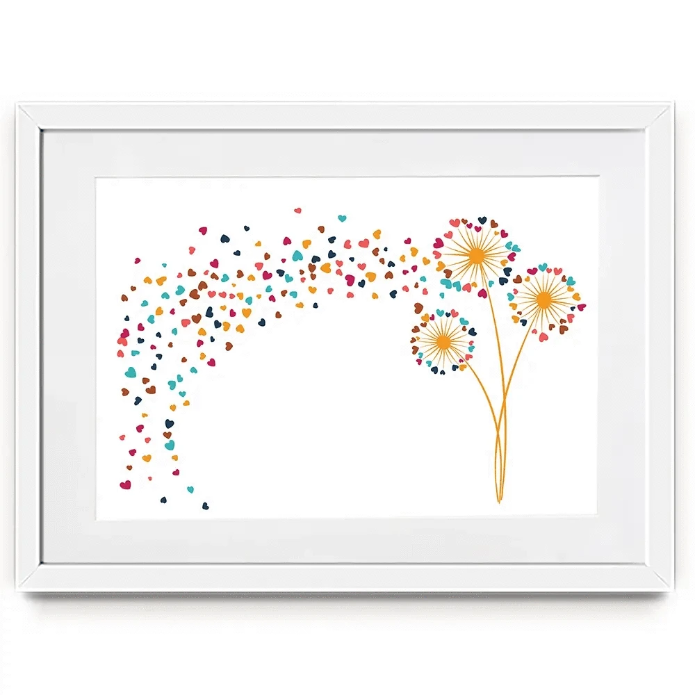 Dandelion Hearts Framed Art Print Dandelion Hearts Framed Art Print wall art product Sunward Art / Shutterstock