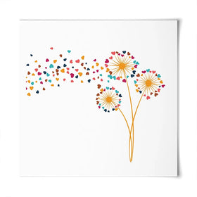 Dandelion Hearts Square Art Print Dandelion Hearts Square Art Print wall art product Art Print Shop