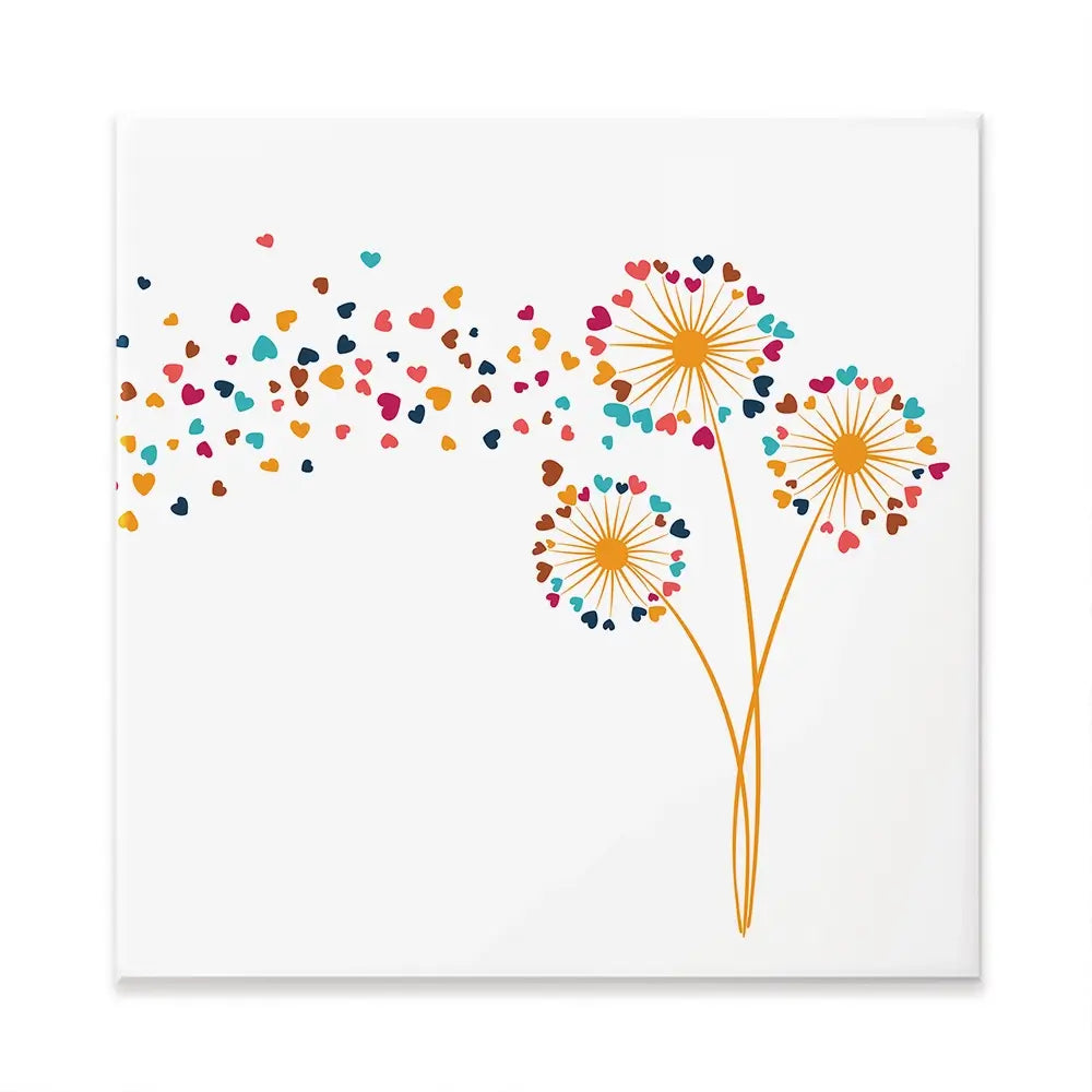 Dandelion Hearts Square Canvas Print Dandelion Hearts Square Canvas Print wall art product Art Print Shop
