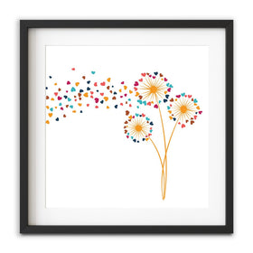 Dandelion Hearts Square Framed Art Print wall art product Sunward Art / Shutterstock