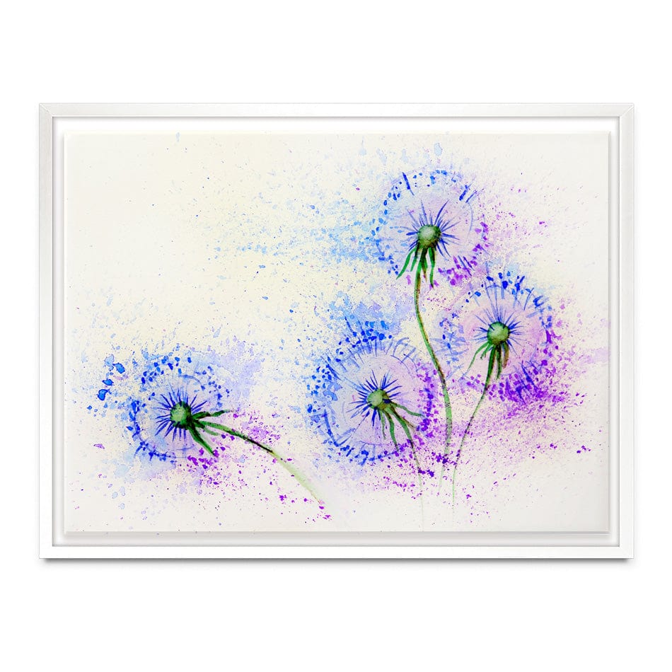 Dandelions In Blue And Purple Canvas Print wall art product Valenty / Shutterstock