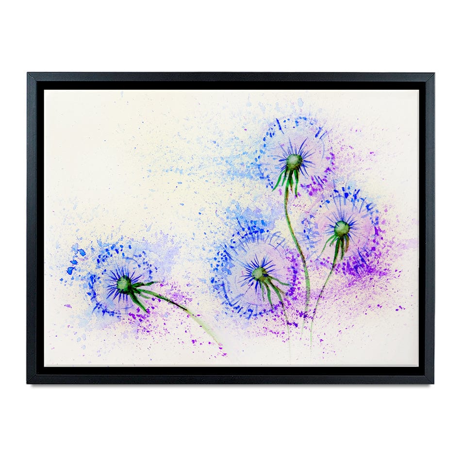 Dandelions In Blue And Purple Canvas Print wall art product Valenty / Shutterstock