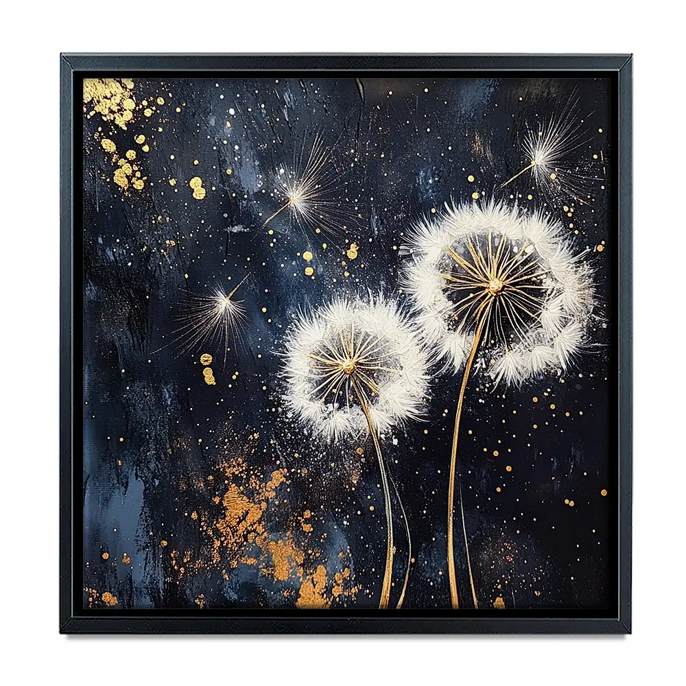 Dandelions In The Dark 1 Square Canvas Print Dandelions In The Dark 1 Square Canvas Print wall art product Violeta Allaberdieva