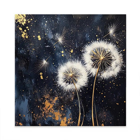 Dandelions In The Dark 1 Square Canvas Print Dandelions In The Dark 1 Square Canvas Print wall art product Violeta Allaberdieva