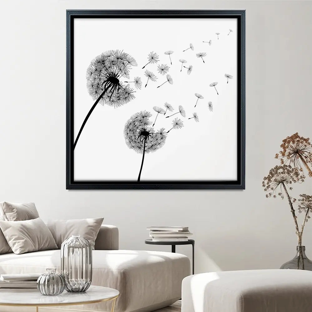 Dandelions Square Canvas Print Dandelions Square Canvas Print wall art product Art Print Shop