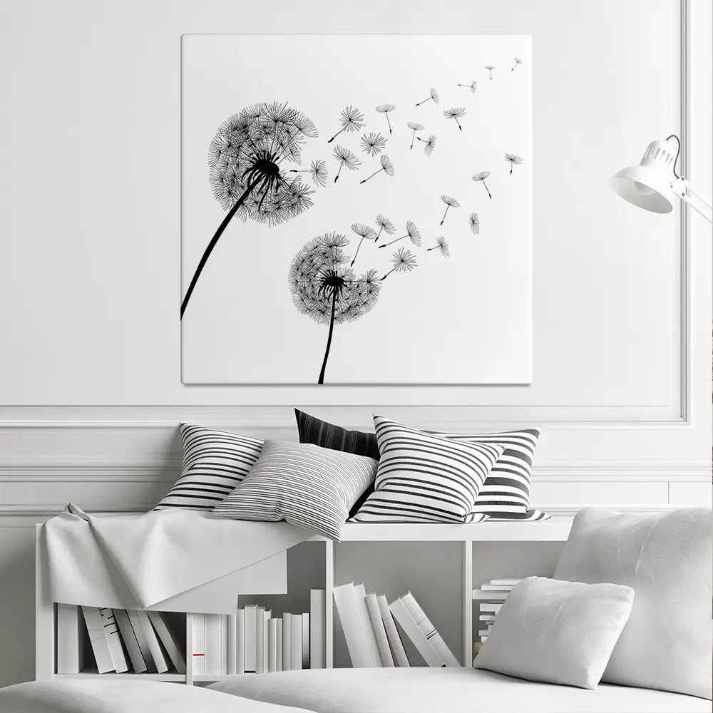Dandelions Square Canvas Print Dandelions Square Canvas Print wall art product Art Print Shop