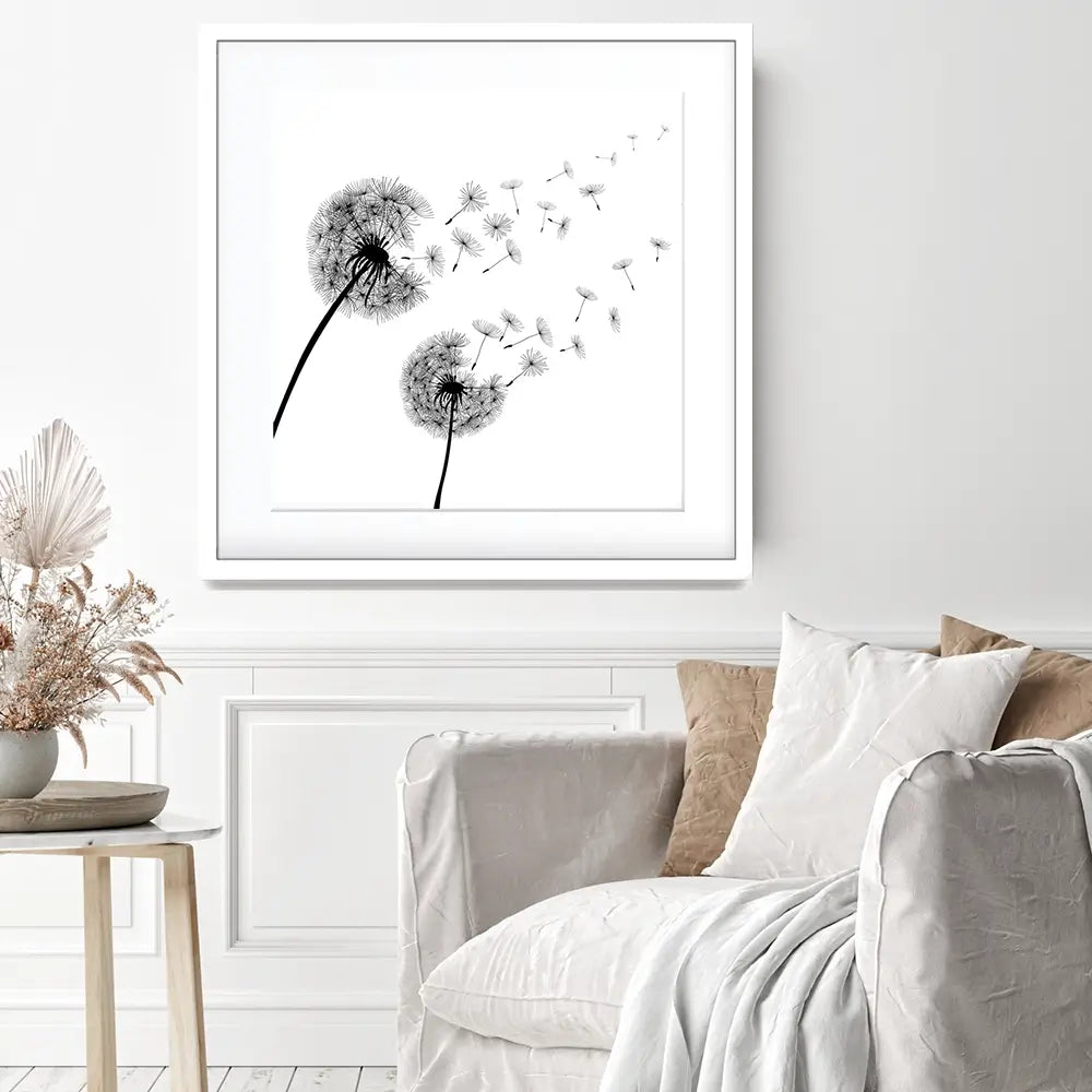 Dandelions Square Framed Art Print Dandelions Square Framed Art Print wall art product Art Print Shop