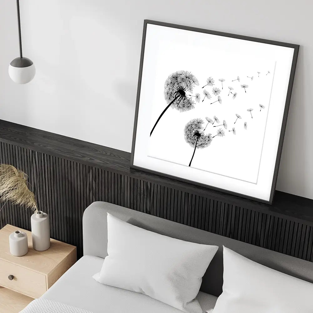 Dandelions Square Framed Art Print Dandelions Square Framed Art Print wall art product Art Print Shop